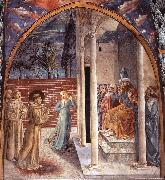 GOZZOLI, Benozzo Scenes from the Life of St Francis (Scene 10, north wall) dry oil painting reproduction